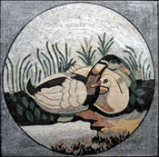 AN1 Ducks by the lake marble mosaic