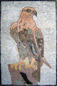AN101 Standing eagle on blue background mosaic