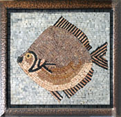 AN117 Big fish on light blue background mosaic