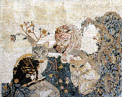 AN118 Cats on flower branches mosaic