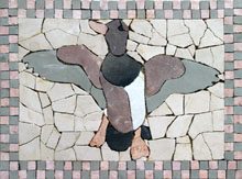 AN141 Duck on cut tiles background mosaic