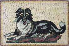 AN147 Dog marble stone mosaic