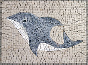 AN153 Simple dolphin marble mosaic