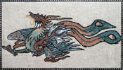 AN165 Small dragon marble mosaic