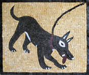 AN187 Black dog with lace mosaic