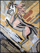 AN218 Linear pastel horse mosaic