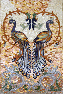 AN224 Pastel peacock art mosaic