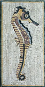 AN226 Gold & black sea horse mosaic
