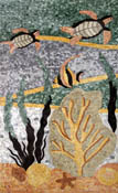 AN234 Rectangular colorful sea life mosaic