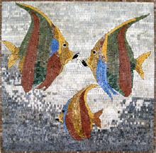 AN238 Colorful swimming fish mosaic