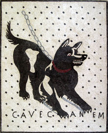 AN241 Black dog with lace mosaic