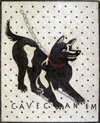 AN241 Black dog with lace mosaic