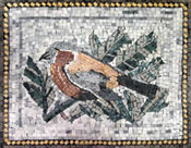AN25 Bird in green leaves mosaic