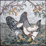 AN268 Faded B&W roosters mosaic