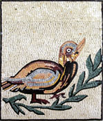 AN269 Colorful bird on branch mosaic