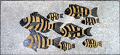 AN271 Swimming black & gold fish mosaic