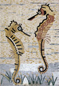 AN280 Mother & baby sea horse mosaic