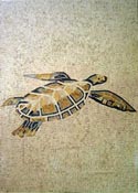 AN300 Green & yellow sea turtle mosaic