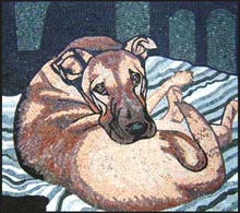 AN309 Lying dog mosaic