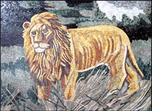 AN315 Beautiful golden lion scene mosaic