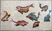 AN319 Ocean life marble mosaic