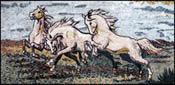 AN321 Beautiful white horse trio mosaic
