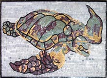 AN328 Colorful sea turtle mosaic