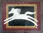 AN329 White horse design on frame background mosaic