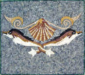 AN333 Tangled dolphins & sea shell mosaic