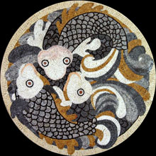 AN370 Circular fish marble mosaic