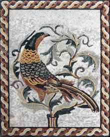 AN4 Artistic bird and leaves mosaic