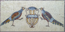 AN40 Vase and long-tailed birds mosaic