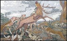 AN45 Gazelle attack scene mosaic AN45 Gazelle attack scene mosaic