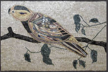 AN54 Artistic bird mosaic on leaf branch