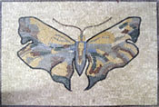 AN58 Cream yellow & grey butterfly mosaic