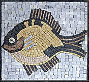 AN60 Gold & black big fish mosaic