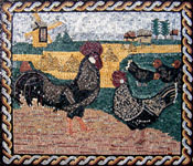 AN77 Roosters landscape mosaic