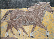 AN83 Brown horse mosaic