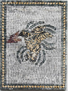 AN9 Artistic stone tile bird mosaic
