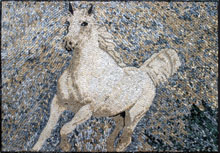 AN97 Beautiful white horse mosaic