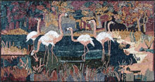 AN99 Flamingo's In The Water Mosaic Scene