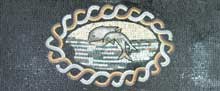 AN501 Swimming dolphins central design mosaic