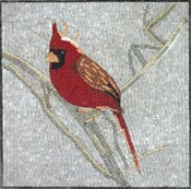 AN533 Red bird marble mosaic