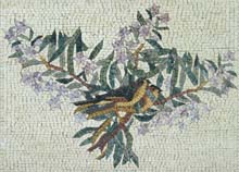 AN536 Two birds on flower branches mosaic