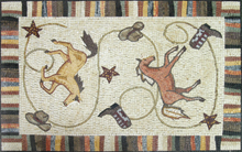 AN545 Cowboy horse art mosaic