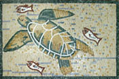 AN559 Sea turtle and fish mosaic