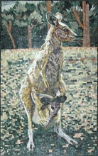AN603 Mother & baby kangaroo scene mosaic