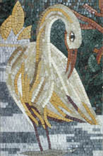AN613 Beautiful white stork mosaic