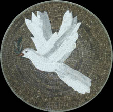 AN623 Dove on grey background mosaic