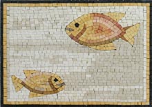 AN677 Mother & baby gold fish mosaic